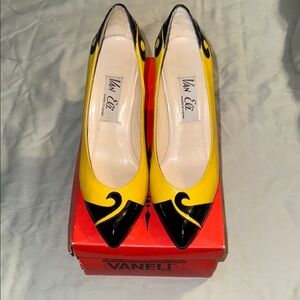 Vaneli Yellow and Black Women's Shoes